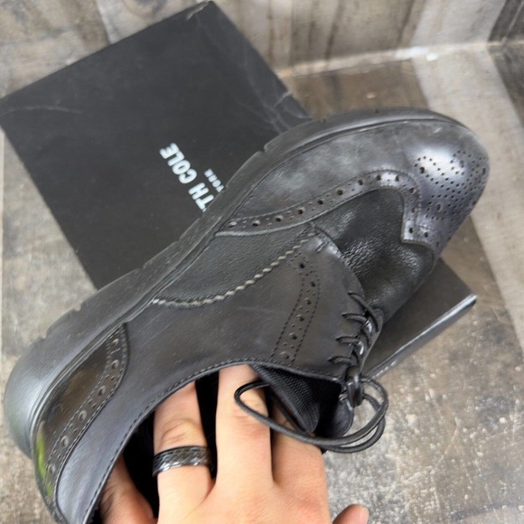 Kenneth Cole Mens Trent Black Wingtip‎ Dress Shoes Size 11
